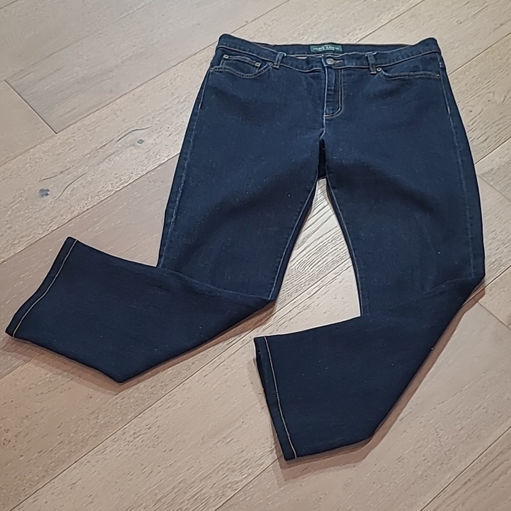 EUC Lauren Ralph Lauren Jeans Women's sz 14 Classic Straight Mid Rise Denim